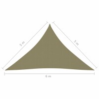 vidaXL Sonnensegel Oxford-Gewebe Dreieckig 5x5x6 m Beige