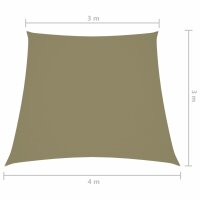 vidaXL Sonnensegel Oxford-Gewebe Trapezf&ouml;rmig 3/4x3 m Beige