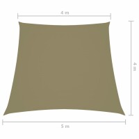 vidaXL Sonnensegel Oxford-Gewebe Trapezf&ouml;rmig 4/5x4 m Beige