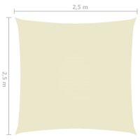 vidaXL Sonnensegel Oxford-Gewebe Quadratisch 2,5x2,5 m Cremewei&szlig;