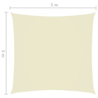 vidaXL Sonnensegel Oxford-Gewebe Quadratisch 5x5 m Cremewei&szlig;