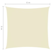 vidaXL Sonnensegel Oxford-Gewebe Quadratisch 6x6 m Cremewei&szlig;