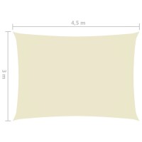 vidaXL Sonnensegel Oxford-Gewebe Rechteckig 3x4,5 m Creme