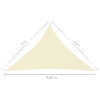 vidaXL Sonnensegel Oxford-Gewebe Dreieckig 3x3x4,24 m Cremewei&szlig;