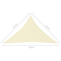 vidaXL Sonnensegel Oxford-Gewebe Dreieckig 3,5x3,5x4,9 m Creme