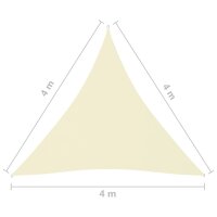vidaXL Sonnensegel Oxford-Gewebe Dreieckig 4x4x4 m Creme
