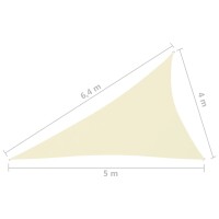 vidaXL Sonnensegel Oxford-Gewebe Dreieckig 4x5x6,4 m Cremewei&szlig;