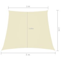 vidaXL Sonnensegel Oxford-Gewebe Trapezf&ouml;rmig 3/5x4 m Cremewei&szlig;
