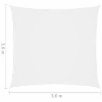 vidaXL Sonnensegel Oxford Gewebe Quadratisch 3,6x3,6 m Wei&szlig;