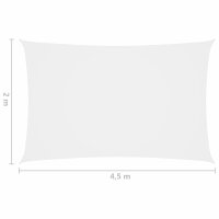 vidaXL Sonnensegel Oxford-Gewebe Rechteckig 2x4,5 m Wei&szlig;