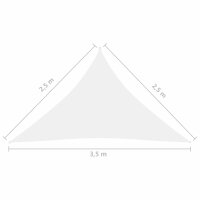 vidaXL Sonnensegel Oxford-Gewebe Dreieckig 2,5x2,5x3,5 m Wei&szlig;