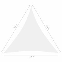 vidaXL Sonnensegel Oxford-Gewebe Dreieckig 3,6x3,6x3,6 m Wei&szlig;
