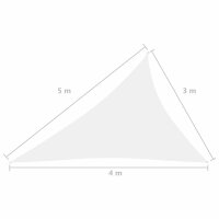 vidaXL Sonnensegel Oxford-Gewebe Dreieckig 3x4x5 m Wei&szlig;
