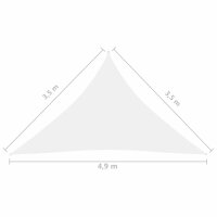 vidaXL Sonnensegel Oxford-Gewebe Dreieckig 3,5x3,5x4,9 m Wei&szlig;