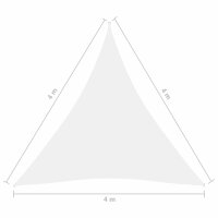 vidaXL Sonnensegel Oxford-Gewebe Dreieckig 4x4x4 m Wei&szlig;