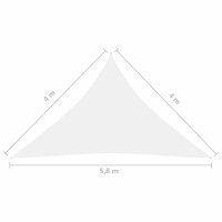 vidaXL Sonnensegel Oxford-Gewebe Dreieckig 4x4x5,8 m Wei&szlig;