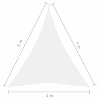 vidaXL Sonnensegel Oxford-Gewebe Dreieckig 4x5x5 m Wei&szlig;
