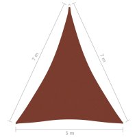 vidaXL Sonnensegel Oxford-Gewebe Dreieckig 5x7x7 m Terracotta-Rot