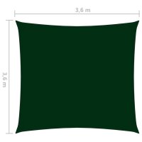 vidaXL Sonnensegel Oxford Gewebe Quadratisch 3,6x3,6 m Dunkelgr&uuml;n