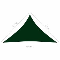 vidaXL Sonnensegel Oxford-Gewebe Dreieckig 3,5x3,5x4,9 m Dunkelgr&uuml;n