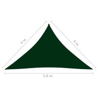 vidaXL Sonnensegel Oxford-Gewebe Dreieckig 4x4x5,8 m Dunkelgrün