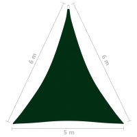 vidaXL Sonnensegel Oxford-Gewebe Dreieckig 5x6x6 m Dunkelgrün