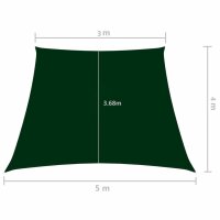vidaXL Sonnensegel Oxford-Gewebe Trapezf&ouml;rmig 3/5x4 m Dunkelgr&uuml;n
