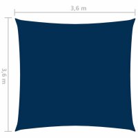 vidaXL Sonnensegel Oxford Gewebe Quadratisch 3,6x3,6 m Blau