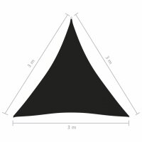 vidaXL Sonnensegel Oxford-Gewebe Dreieckig 3x3x3 m Schwarz