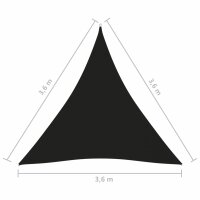 vidaXL Sonnensegel Oxford-Gewebe Dreieckig 3,6x3,6x3,6 m Schwarz