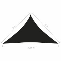 vidaXL Sonnensegel Oxford-Gewebe Dreieckig 3x3x4,24 m Schwarz