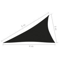 vidaXL Sonnensegel Oxford-Gewebe Dreieckig 3x4x5 m Schwarz