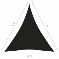 vidaXL Sonnensegel Oxford-Gewebe Dreieckig 4x5x5 m Schwarz
