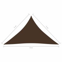 vidaXL Sonnensegel Oxford-Gewebe Dreieckig 5x5x6 m Braun