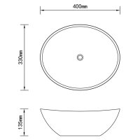 vidaXL Luxus Keramik Waschbecken Oval Wei&szlig; 40 x 33 cm