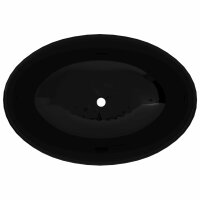 Keramik Waschtisch Waschbecken Oval schwarz 40 x 33 cm