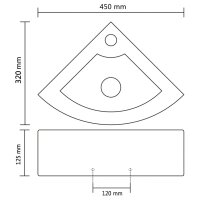 vidaXL Waschbecken mit &Uuml;berlauf 45 x 32 x 12,5 cm Wei&szlig;