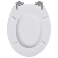 vidaXL Toilettensitz MDF Deckel mit Absenkautomatik Design Wei&szlig;