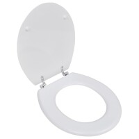 vidaXL Toilettensitz MDF Deckel Schlichtes Design Wei&szlig;