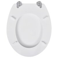 vidaXL Toilettensitz MDF Deckel Schlichtes Design Wei&szlig;