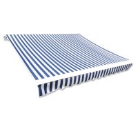 vidaXL Markisenbespannung Canvas Blau & Weiß 3...