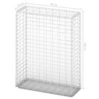 vidaXL Steinkorb Gabione mit Deckeln Verzinkter Draht 100&times;80&times;30 cm