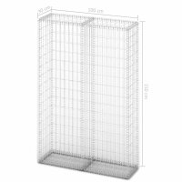 vidaXL Steinkorb Gabione mit Deckeln Verzinkter Draht 150&times;100&times;30 cm