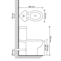 Keramik WC Toilette Ecke Wei&szlig;