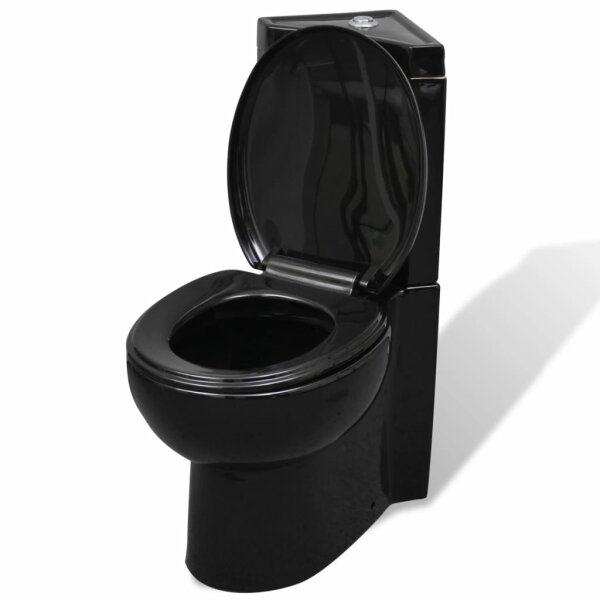 Keramik WC Toilette Ecke Schwarz