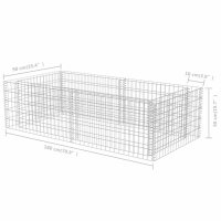 vidaXL Pflanzk&uuml;bel Steinkorb 180&times;90&times;50 cm