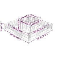 vidaXL Gabionen-Pflanzk&uuml;bel Verzinkter Draht