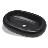 Keramik Waschbecken schwarz oval