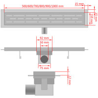 vidaXL Gerade Duschrinne Wellen 530x140 mm Edelstahl