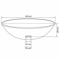 vidaXL Waschbecken geh&auml;rtetes Glas 42 cm transparent